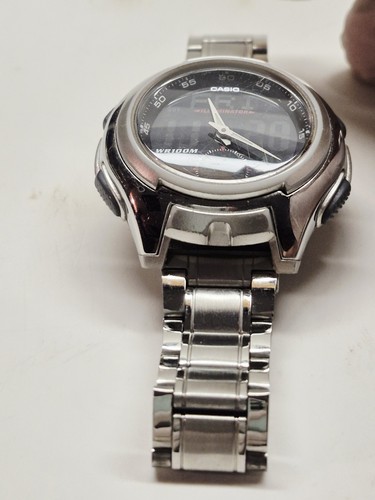 CASIO 3319 AQ-160 World Time Countdown Timer Alarm Stainless 35mm Watch Tested - Picture 8 of 18