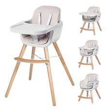 3 in 1 Convertible Wooden High Chair for Baby Toddler Adjustable Kids Furniture