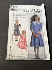 Vintage Simplicity Pattern Gunne Sax Dress Jessica McClintock Sz K 8-10-12 Child