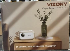 Vizony E1 Mini Full Sealed HD 1080P Projector 