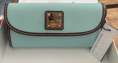 DOONEY & BOURKE Collins Continental Clutch Exclusive/Aqua/Brown Trim WCU000507