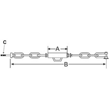 Two Universal 3 Point Hitch Chain Stabilizer Sway Check Chain 11.75" to 13.5"