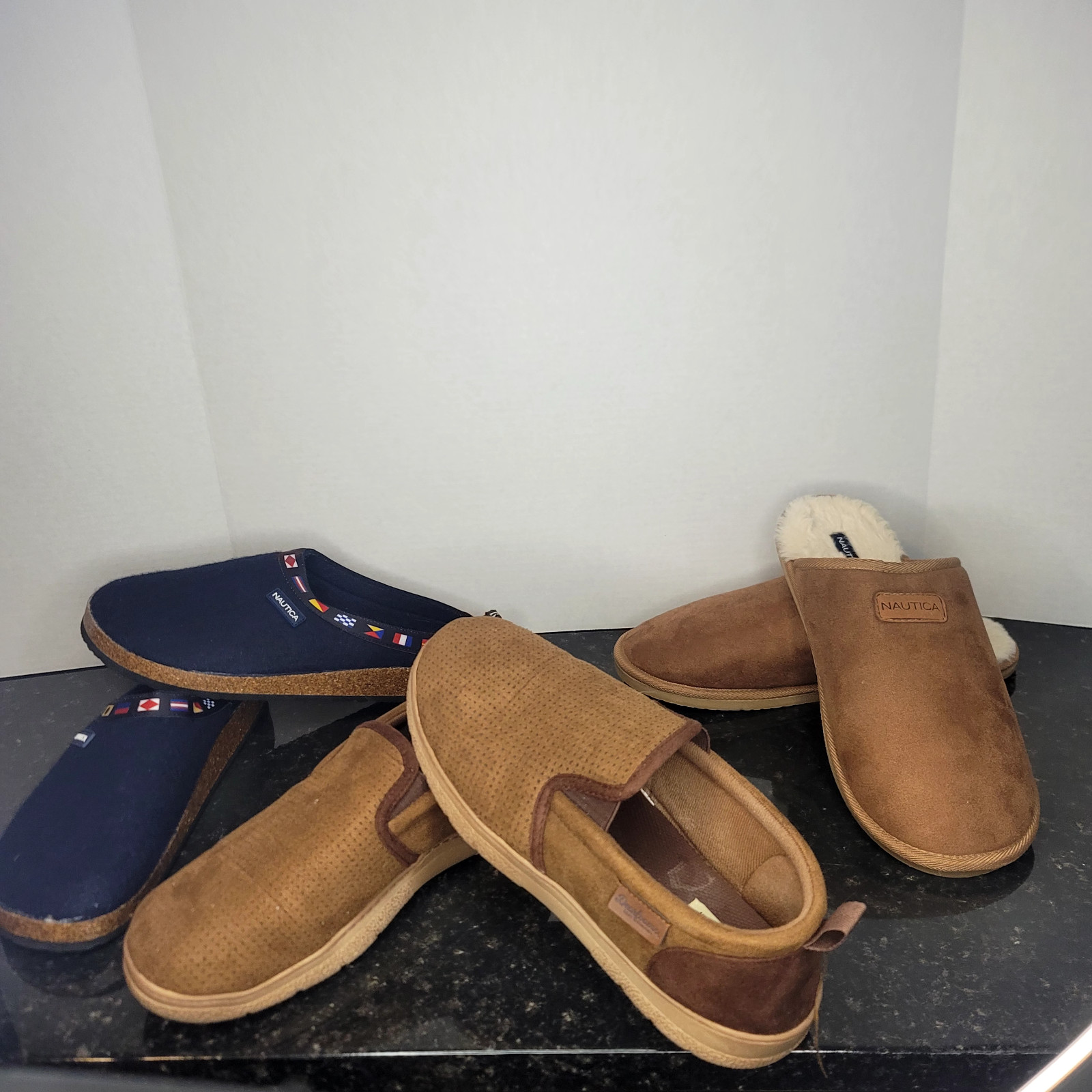 Set of 3 Nautica Mule Slipper and clogs, dearfoams  Mens 11-