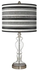 Stripes Noir Giclee Apothecary Clear Glass Table Lamp