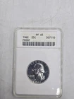 1962 Proof ANACS PF65 Cameo Washington Quarter Silver 25 Cents (.25)