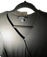 Karen Kane Black Maxi Dress Long Sleeve V-Neck Pullover Size L