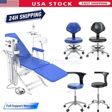 Combo Dental Portátil: Sillón Plegable, Unidad con Luz LED + Turbina y Taburete
