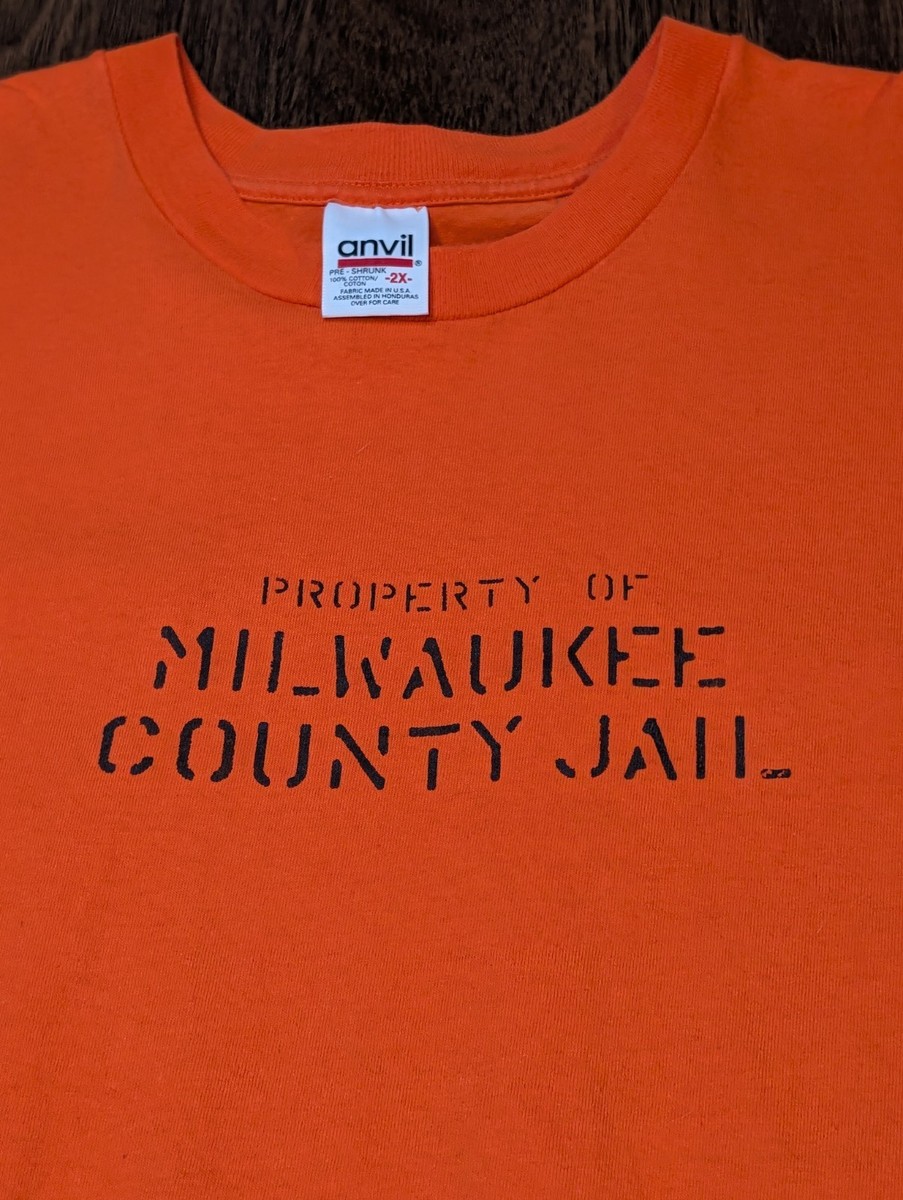 トップス Raleigh 1977 PRISON SHIRTS Vintage 90s Milwaukee County Jail Shirt Single Stitch Prison