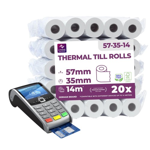 10 rotoli di carta termica per ricevute POS 57X30mm Carta termica on