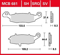 TRW Bremsbelag Sinter (FüR: Kawasaki VN 800 Drifter VN800CE 01-03 Hinten )