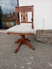 POLTRONA ANTICA GIREVOLE RESTAURATA