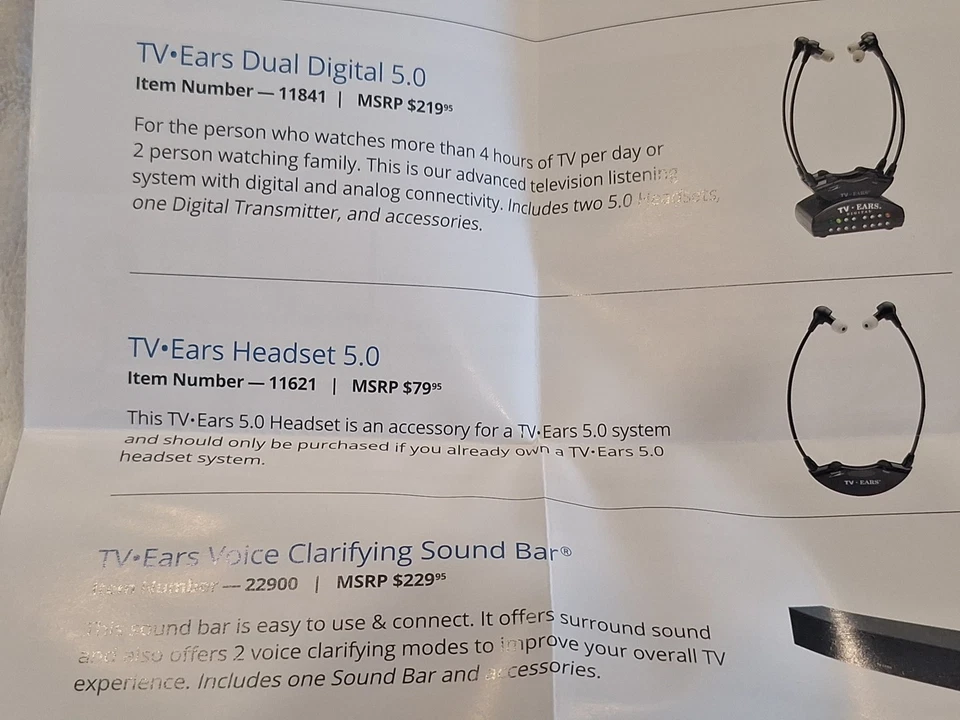 Auriculares Inalámbricos TV•EARS 5.0 en Caja Original Accesorio de Repuesto Foto 3 de 4