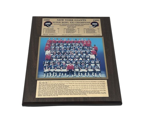 1986 New York Giants Super Bowl XXI Champions Team Photo Plaque 16" X 12.5"