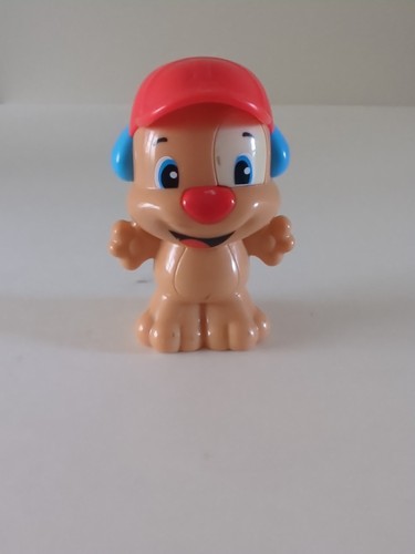 Fisher Price Laugh & Learn Puppy Dog with Hat 3.5" Plastic Rattle Figure Toy