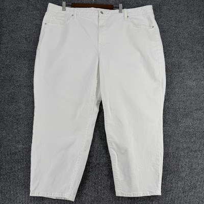 Old Navy High Rise Straight White Jeans Womens 24 Plus Size Stretch