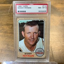 1968 Topps Woody Fryman #112 *Phillies* PSA 8 NM-MT