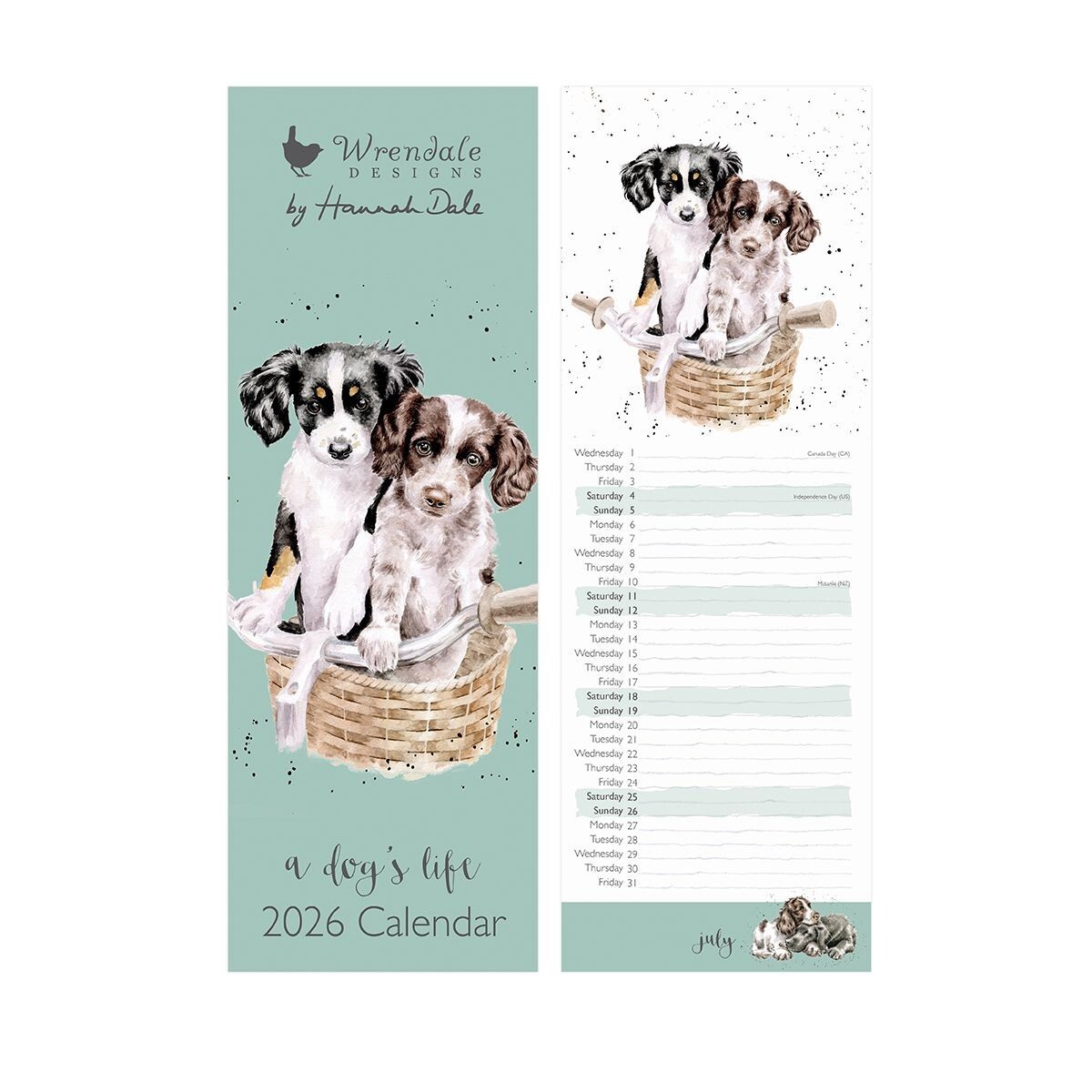 Wrendale Designs A Dogs Life Slim Line 2026 Calendar