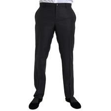 DOLCE & GABBANA Pants Black Wool Silk Skinny Dress Trouser IT54/ W38 RRP 870usd