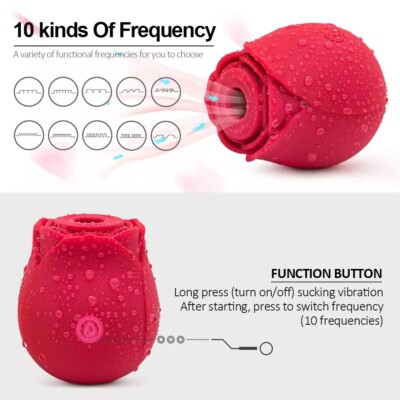 rose frequency vibration Rose Massager, Strong Vibration, Water Resistant, 10 Settings, Rechargeable  NEW