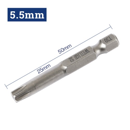 Solid Torx Screwdriver Bit Magnetic 1/4" Hex Star Security Pin T3 to T40 Long - Picture 29 of 59