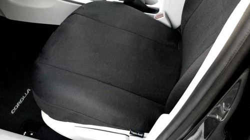 For Kia New 4X White Paws Logo Headrest And Black Fabric Seat Covers - Picture 5 of 8