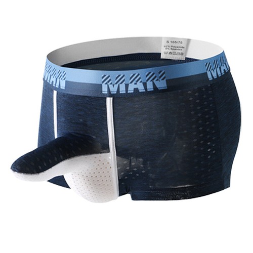 Sheath Socks Underwear Mens Penis Sleeve Boxer Shorts Cotton Breathable Panties - Picture 14 of 15