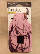 Nite Ize Pink Mossy Oak Nylon Vertical Belt Clip Cell Phone Case XL - New