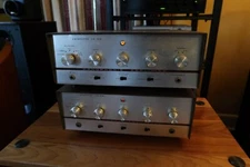 Pair of Lafayette model LA-218 tube Mono amplifiers 12AX7 6BQ5 6CA4