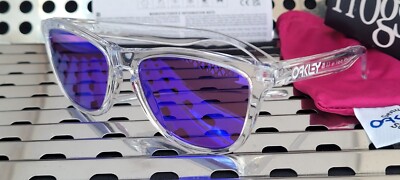 New Oakley FROGSKINS Sunglasses 9013-H755 Gloss Clear w/ Prizm