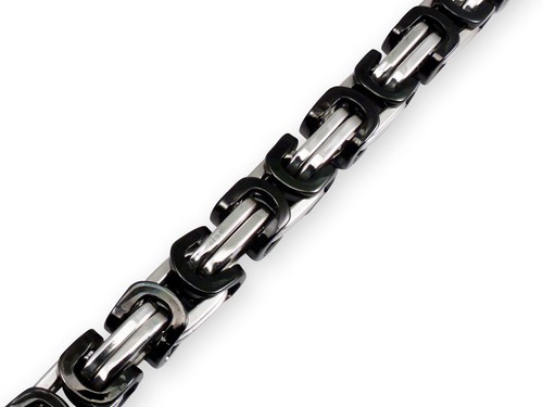 Byzantine Chain Curb-Chain Bracelet Necklace Stainless Steel 6 mm Women Men - Picture 17 of 24