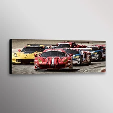 Ferrari 488 IMSA Laguna Seca Racecar Automotive Car Photo Wall Art Canvas Print