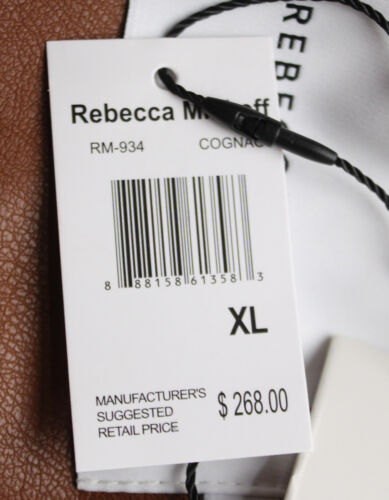 Rebecca Minkoff Women's Cropped Jett Moto Jacket CD4 Cognac Size XL NWT - Picture 4 of 5