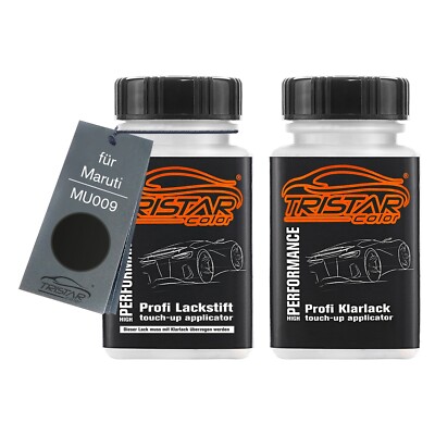 Autolack Lackstift Set für Maruti MU009 Mica Black Basislack Klarlack je 50ml