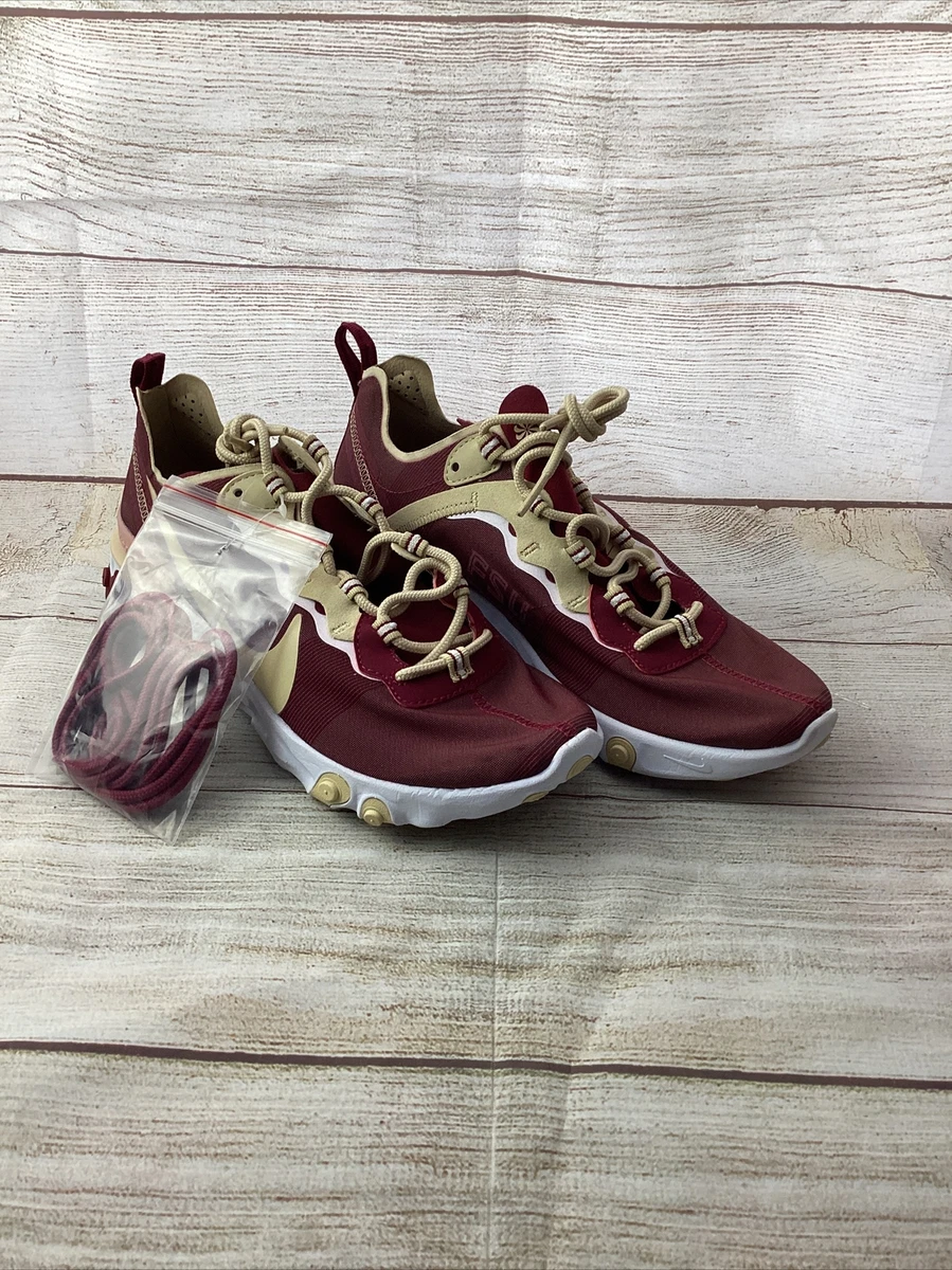 Nike React Element 55 Florida State FSU Seminoles Shoes CK4838 600 Mens Size 7.5