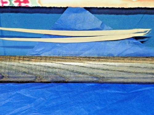 SHERRILL SCHOENING TROPICAL SILK PRINT WITH REAL PALM LEAVES FRAMED DARK WOOD - Picture 7 of 9