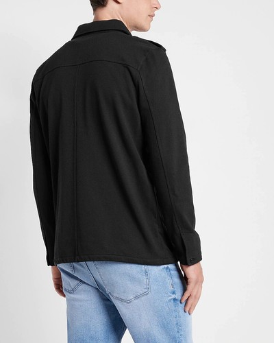 $138 - NWT EXPRESS Men's Rachel Zoe Button & Zip Jacket, Pitch Black, XL - Picture 4 of 6