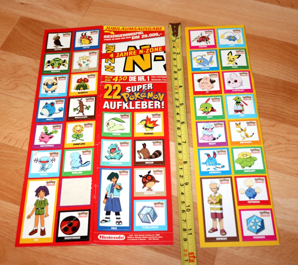 2001 Nintendo Super Pokemon Characters & Names Vintage Stickers / Aufkleber Set. - Bild 2 von 4