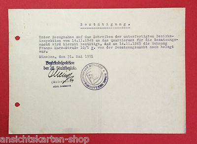 Old document 31 May 1951 confirmation that an apartment was occupied (F 10798