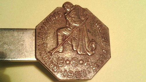 VTG 1957 NATIONAL JAMBOREE Boy Scout Souvenir Tie Clip BSA Valley Forge PA - Picture 2 of 4