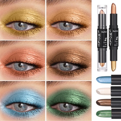 Eyeshadow Pen Double-head Eyeshadow Stick Shimmer Highlighter Pencil Beauty - Picture 3 of 21