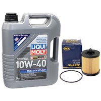 MotoröL Set MOS2 Leichtlauf 10W40 5 Liter ÖLfilter SH452P FüR Opel Astra Vectra
