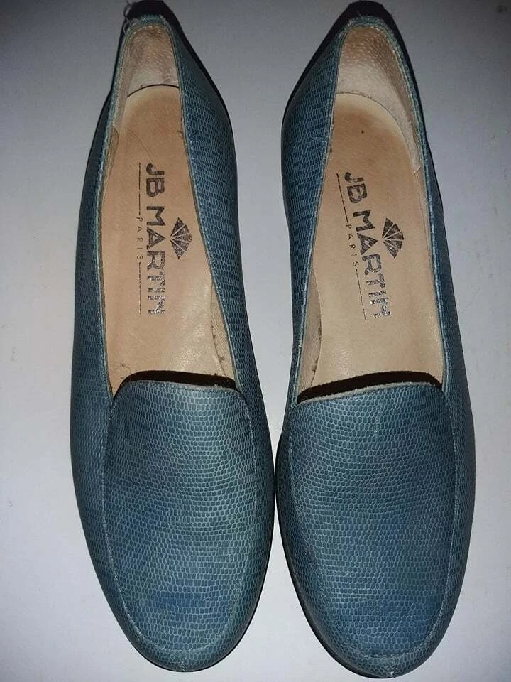 Womens JB MARTIN Paris Loafer Shoes Blue Leather Size 36 EUR eBay