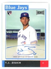 TJ ZEUCH 2020 Topps Archives Snapshots Autographs #AS-TZ (Blue Jays) RC Rookie