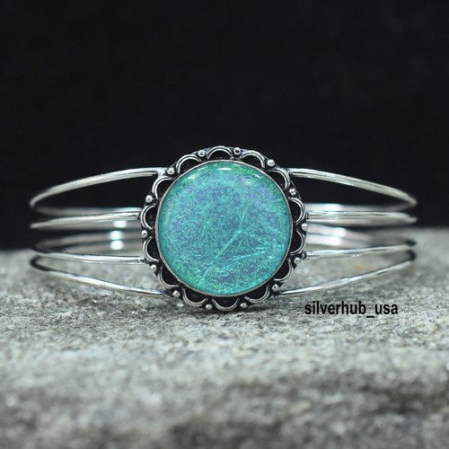 Australischer Triplett Opal 925 Sterlingsilber Handarbeit Ring Schmuck