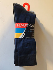 NAUTICA 5 Pack Mens  Crew Socks Stay Up Cuff Fit Shoe Size 6-12.5 BRAND NEW