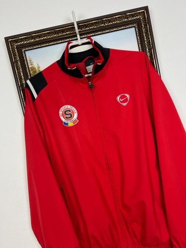 Chaqueta de fútbol vintage Nike Sparta Praha camiseta de fútbol roja para hombre rara talla S/M - Imagen 4 de 17