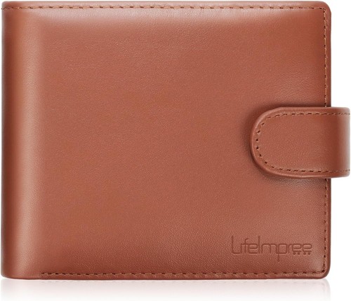 Genuine Leather Bifold Mens Wallet with Coin Pocket ,RFID Blocking Blocking Slim - Picture 10 of 11