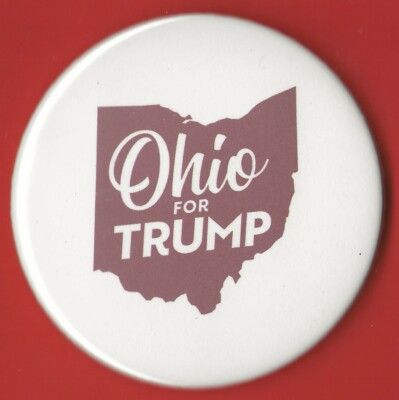 2020 Donald Trump 3'' / ''OFFICIAL - Ohio'' State Map Campaign Button(OH01)