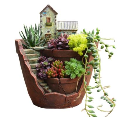 Creative Resin Succulent Plant Pot Garden Flowerpot Desktop Home Decorative  | eBay