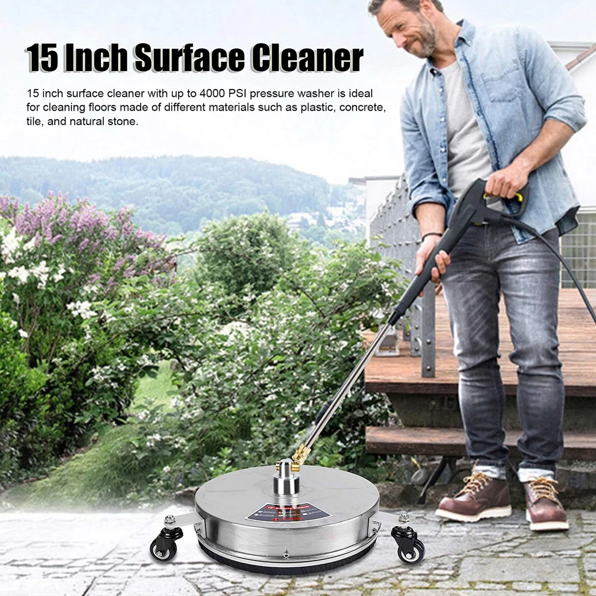 15 Inch Pressure Washer Surface Cleaner Professional 4000PSI